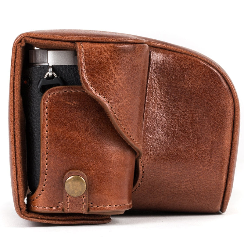 MegaGear Ever Ready MG559 Genuine Leather Camera Case, Bag for Sony Alpha A6000, A6300 with 16-50mm (Dark Brown) One Size Dark Brown