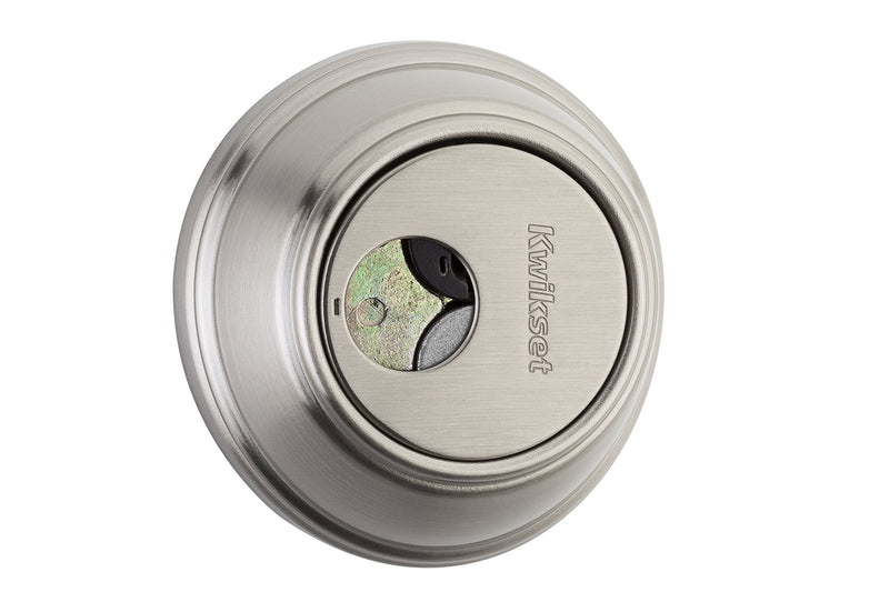 Kwikset 816 Key Control Deadbolt Lock, Round Satin Nickel Exterior Keyed Front Entry Door, Pick Resistant SmartKey Rekey Security, Single Cylinder Dead Bolt, with Microban Protection (Pack of 1)