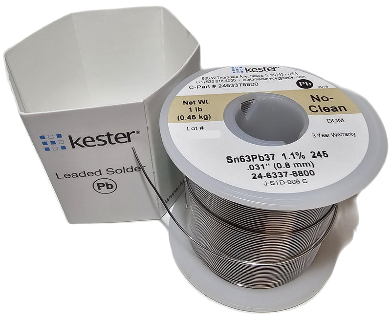 Kester Solder - 245 No-Clean Flux Solder,.031",1lb. Spool