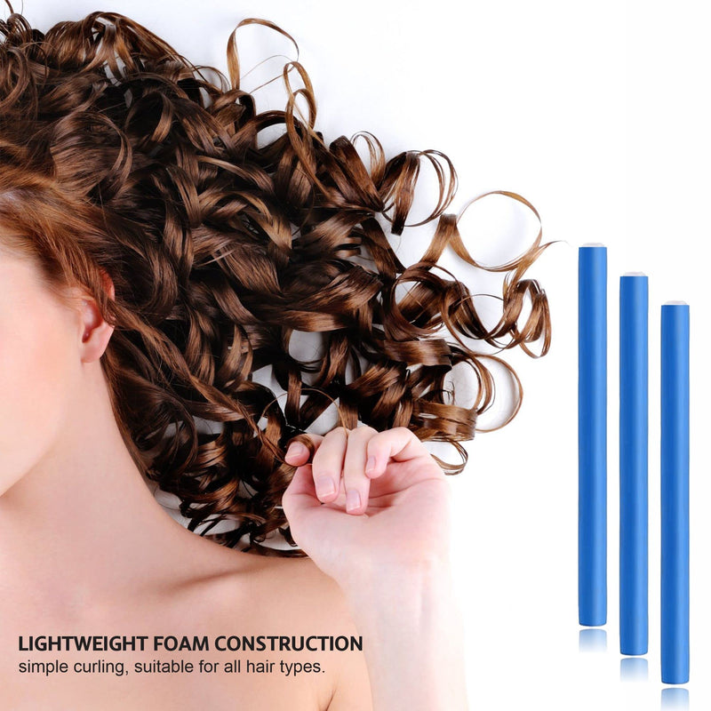 Curlers Hair Rollers Flexi Bendy Foam Roller Flexible Curling Rods Heatless Curlers Long Short Medium Hair No Heat For Sleeping Styling Hair Rollers Salon Diy 12 Pieces Blue 15 mm