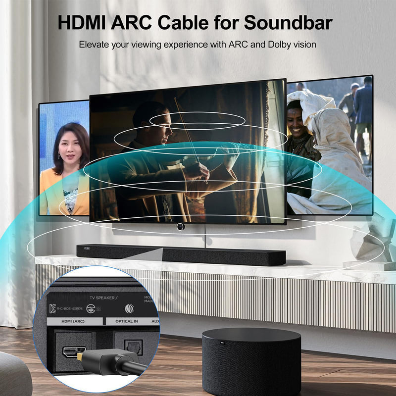 HDMI Cable 6FT 10-Pack, 4K HDMI to HDMI Cable 6FT Multi-pack,Shielded HDMI 2.0 Cord 6 FT with 4K@60Hz,2k@165/144Hz,HDCP 2.2, HDR, ARC & CL3 Rated | for Laptop, Monitor, TV PS5, PS4, Xbox, Soundbar Black