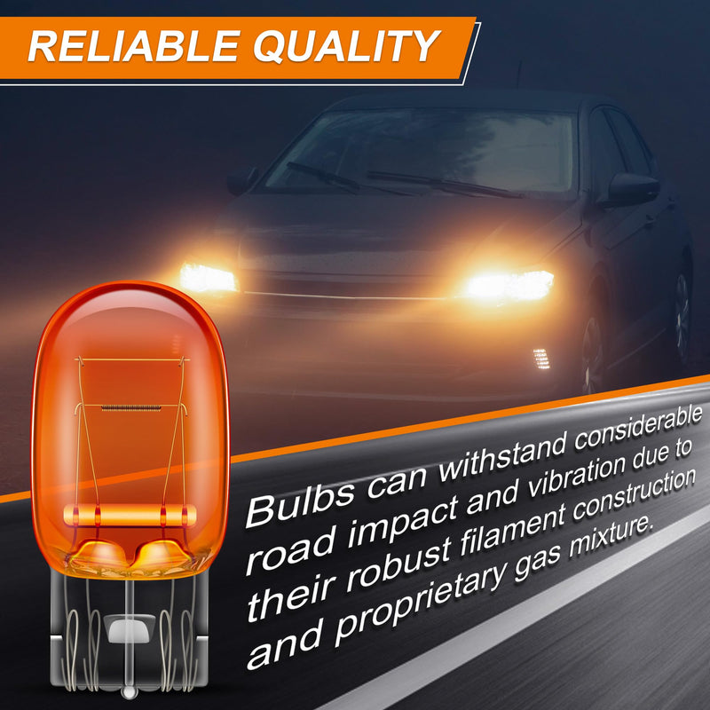 Meonum 10 Pcs 7443 Brake Light Bulbs 7444NA LED Bulb 7443 7444 LED Bulb Amber T20 W21/5W 12V 21/5W Automotive Tail Brake Backup Reverse Turn Signal Light Bulbs Replacement