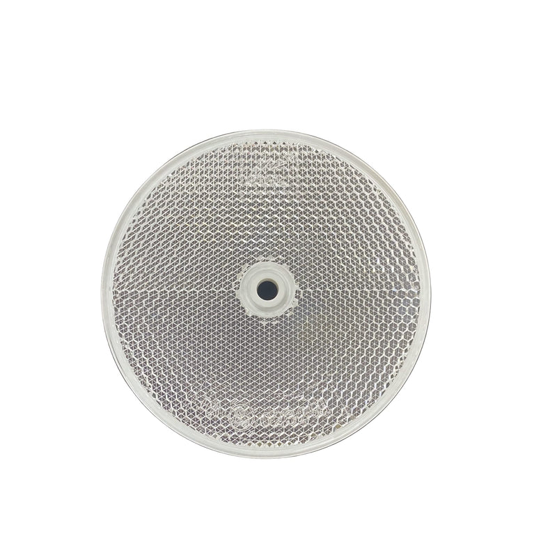 Class A 3-3/16" Round Reflector with Center Mounting Hole - 2 Pack for Trailers, Trucks, Automobiles, Mail Boxes, Boats, SUV's, RV's, Industrial Applications (White, 2) White