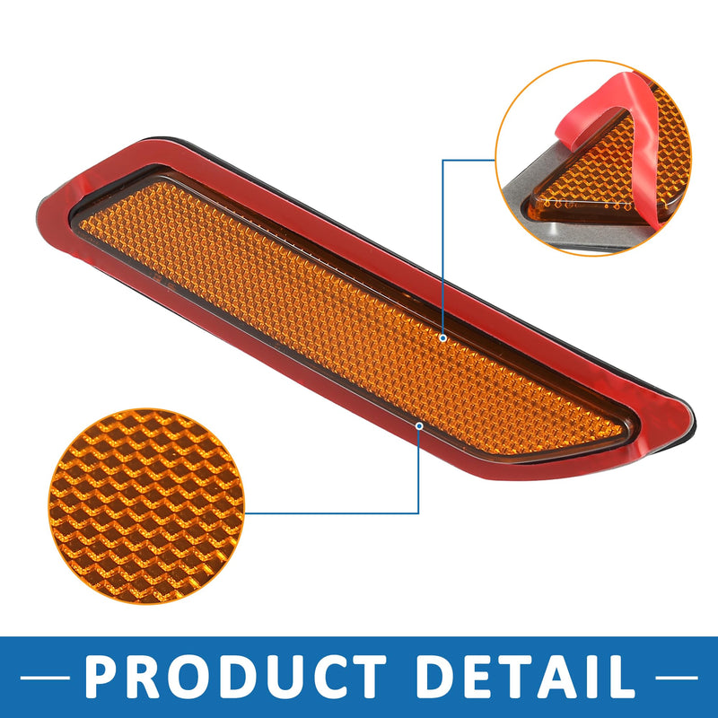 Bumper Reflector Side Marker 63147274521 63147274522 Front Reflector for BMW 328i 2012-2015 Plastic (Set of 2)