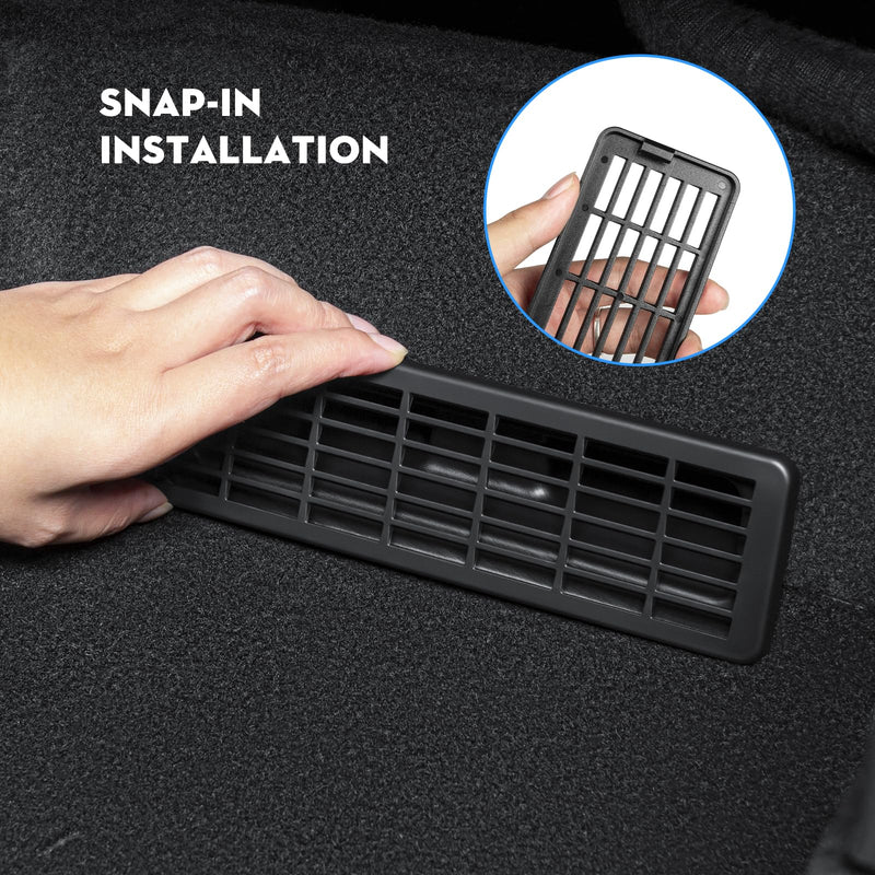 2PCS New Model Y Juniper Backseat Floor Air Vent Cover Air Flow Vent Grille Protection Rear Under Seat Air Condition Outlet Grille Protector for 2025-2026 Tesla Model Y Juniper Accessories 2025 New Model Y Juniper