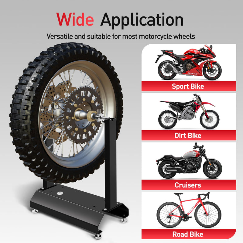 JY PERFORMANCE Motorcycle Wheel Balancer, Tire Balancer Stand for Static and Dynamic Tire Alignment, Bike Wheel Balancer for Motorcycles, Road, Sports, MX, and Dirt Bikes Wheels