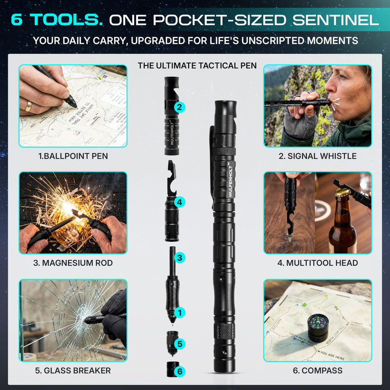 17-in-1 Multitool Pliers with Large Scissors | 6-in-1 Tactical Pen & Carabiners | Gifts for Men, Dad, Husband | EDC Survival Gear | Includes Magnetic Box, Nylon Sheath & Greeting Card
