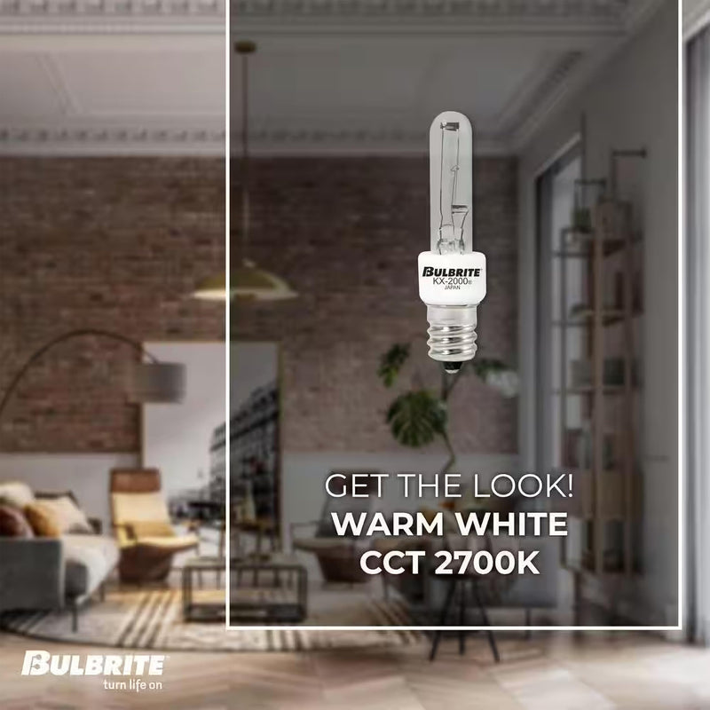 Bulbrite KX40/E12 40W KX-2000 Krypton/Xenon T3 Clear Bulb, Candelabra Base (Clear 2 Pack) Halogen