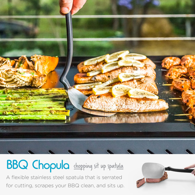 Dreamfarm Premium & Durable Barbecue Set with BBQ Brizzle, Clongs, Chopula, & Magnetic Utensil Holder - Stainless Steel