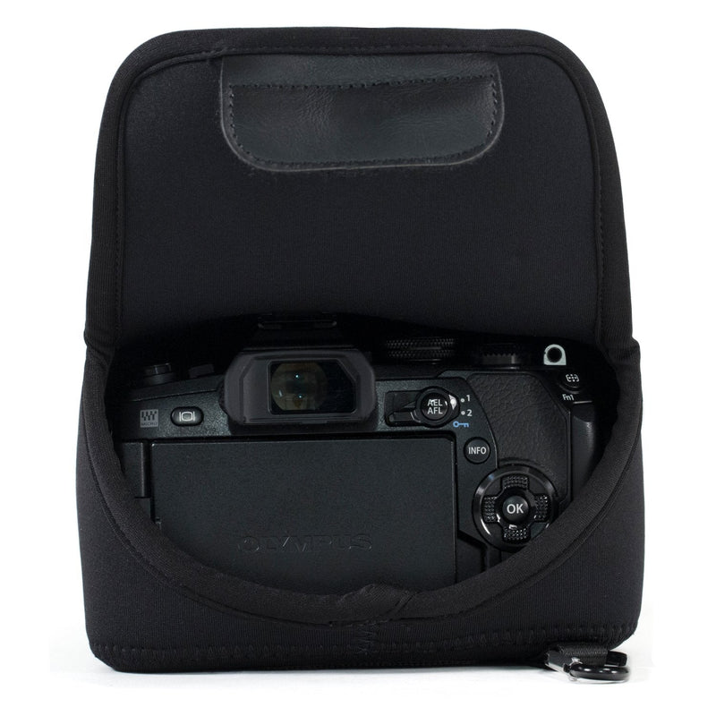 MegaGear Ultra Light Neoprene Camera Case, with Carabiner Compatible with Sony Cyber-Shot DSC-RX10 IV, DSC-RX10 III - Black - MG755 One Size