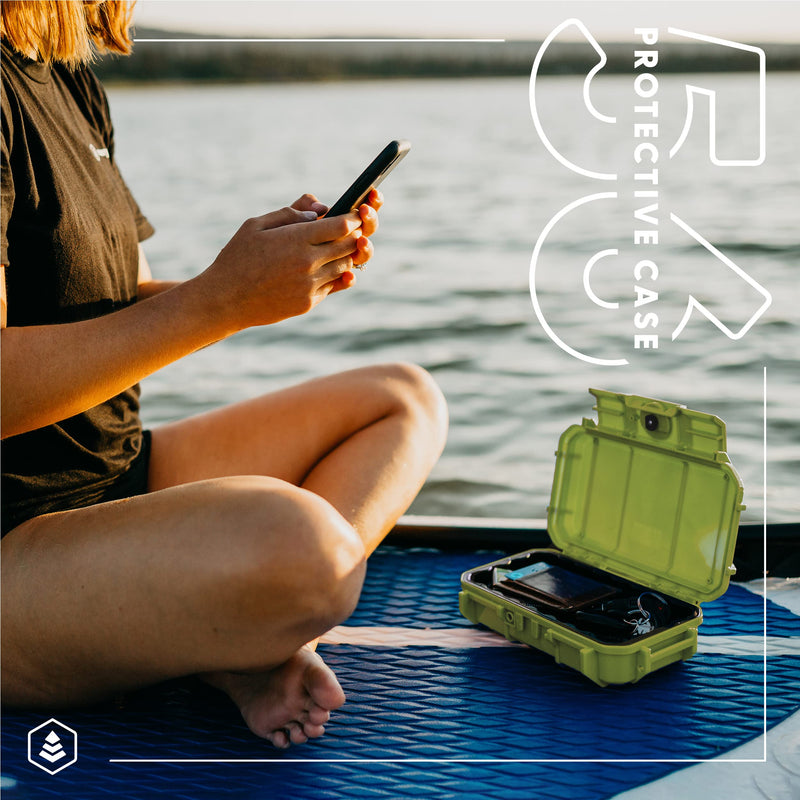 Evergreen 56 Dry Box - EDC Tough Protective Case USA Made for Organization of Cameras, Phones, Camping, Fishing, Hiking, Water Sports (Black, TOPO) TOPO, Black