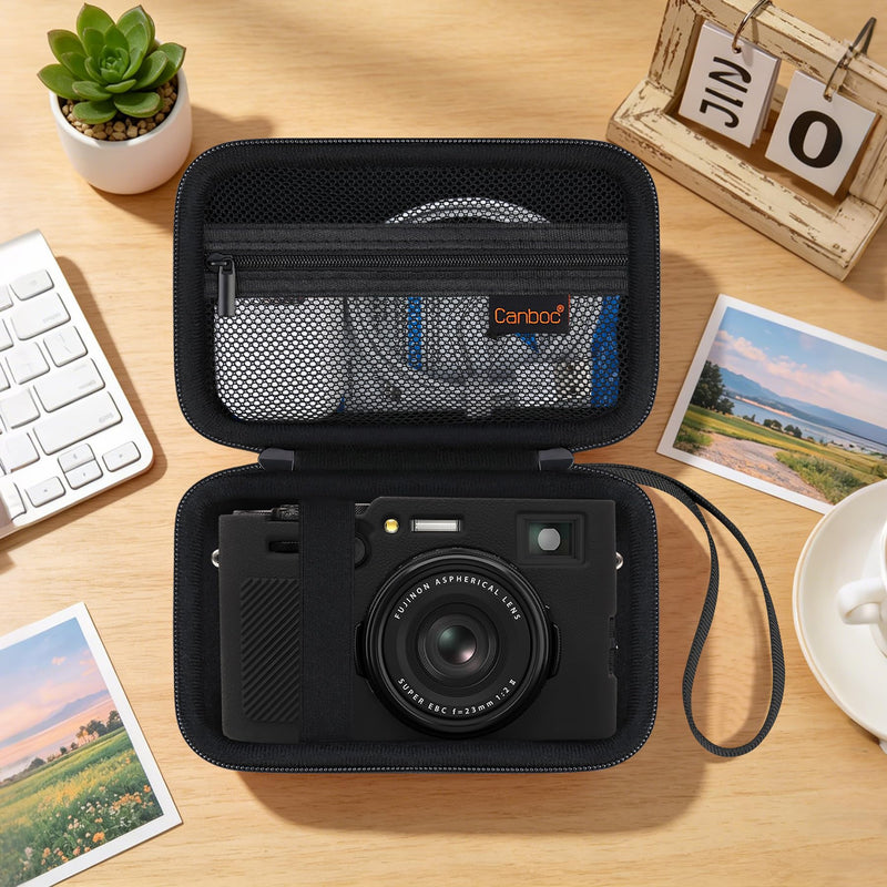 Canboc 2 in 1 Case for Fujifilm X100VI Digital Camera, Black (Case Only) | Hard Carrying Case + X100VI Soft Silicone Protective Cover