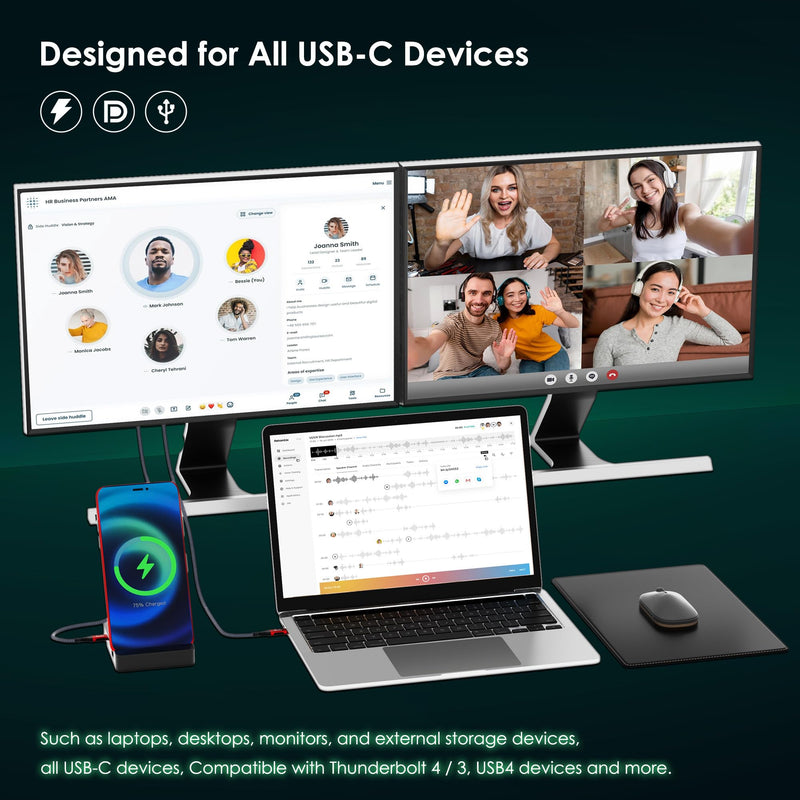 Thunderbolt 5 Cable 10FT Compatible, 80Gbps, 120Gbps BW, PD 240W, 8K@165Hz, 4K@540Hz, USB4 2.0 USB C Display Cable for Thunderbolt 4/5, iPhone 17, SSD, Mac mini M4 / M4 Pro, MacBook Pro M4 M5