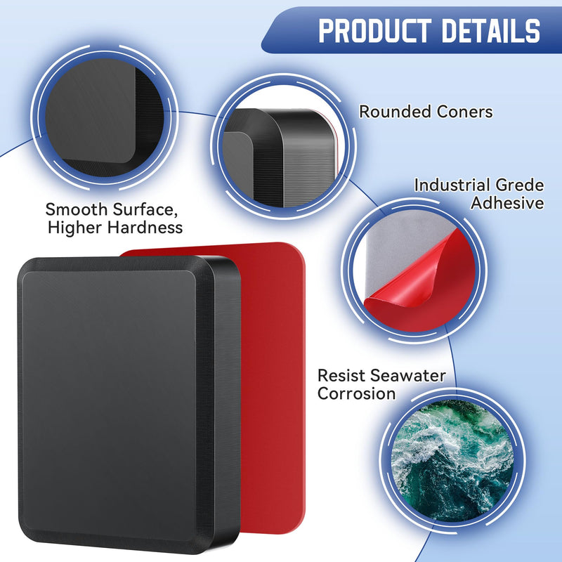 Saillong Transducer Mounting Plate Kit, 25mm Transducer Pad with Adhesive, Adhesive Mounting with Scouring Pads Cleaning Wipes, No Drill Sensor Mount(Black,4.3 x 3.5 Inch) Black 4.3 x 3.5 Inch