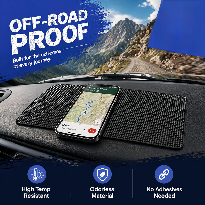 Car Dashboard Anti-Slip Mat, 10.6" x 5.9" Sticky Dashboard Pad, Multifunctional Non-Slip Grip Mat for Cell Phone Keys Sunglasses GPS, Universal Car Interior Accessories (Grid)