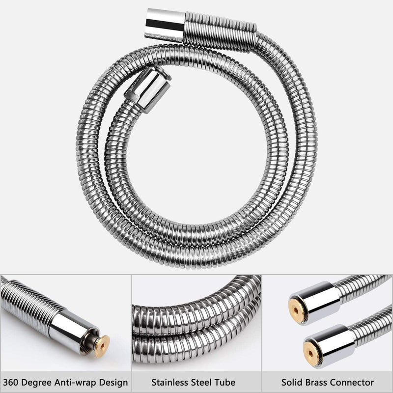 COOLWEST 38 Inch Flexible Stainless Steel Hose Replacement Kit for All Brand Commercial Pre-Rinse Kitchen Sink Faucet (96CM 38") 38inch Hose