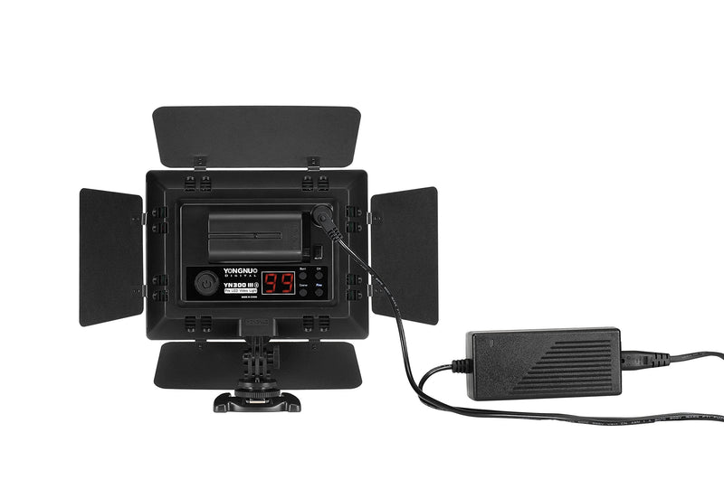 YONGNUO YN300 III YN-300 III LED Camera Video Light with 12V2A AC Adapter Adjustable Color Temperature 3200K-5600K YN300III with AC adapter