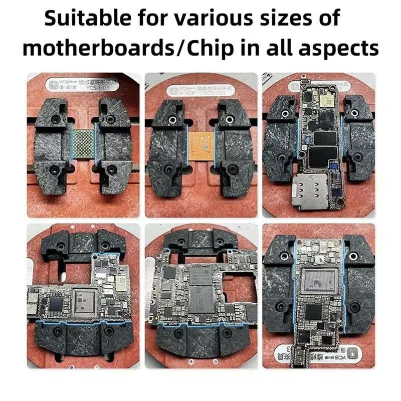 Universal Phone PCB Circular Fixture Motherboard Soldering Ring Clamp Phone Repair Clamping Tool for Phone BGA CPU IC Chip Glue Tin Removal Repair,Red