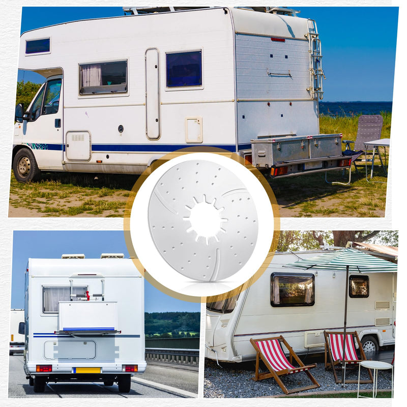 2 Pack 5th Wheel Hitch Lube Plate 10 Inch RV Camper Trailer Fifth Wheel Plate Disc Accessories for Trailer Safety Kit, 3/16 Inch Thick, White