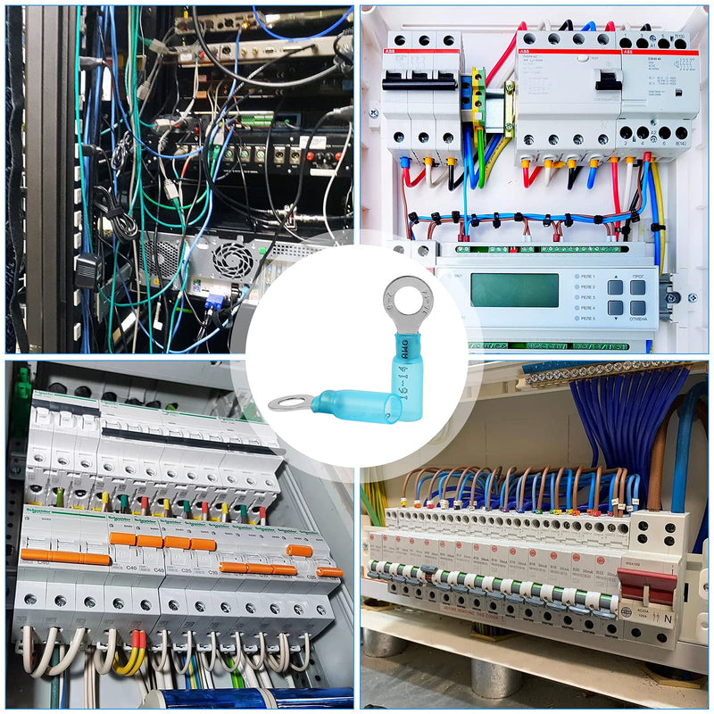 270PCS Marine Grade Heat Shrink Wire Connectors, AWG 22-10 Electrical Eyelet Kit, Waterproof Eyelet Connectors Incl. Ring Fork Spade Butt Splices Hook Crimp Terminals
