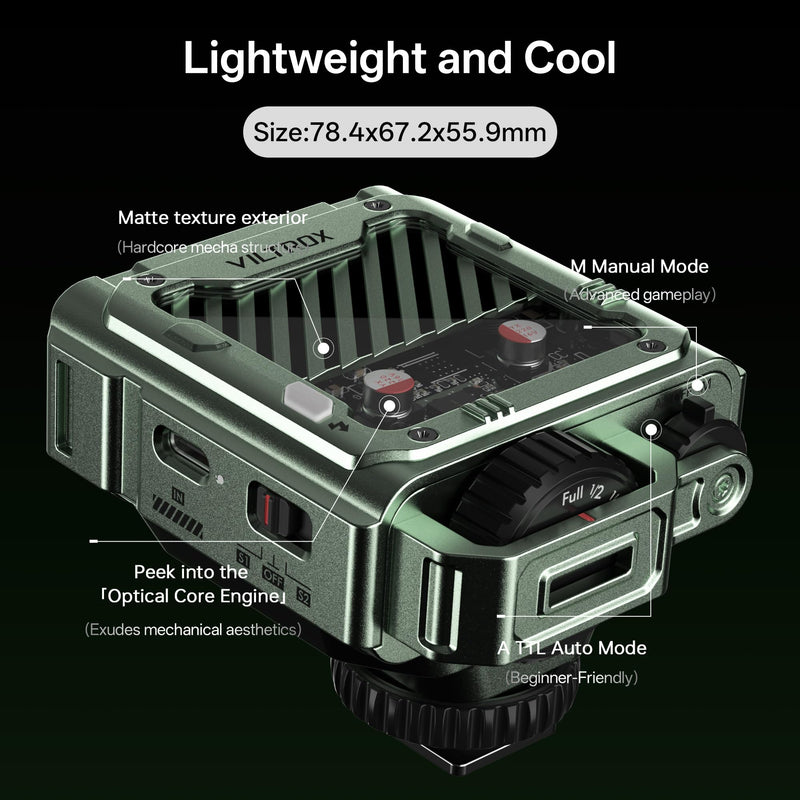VILTROX Spark Z3-F TTL Camera Flash for Fujifilm (Green, Z3-(F-Mount)) | GN16 Retro Hot Shoe Flash with TTL & Manual Modes, USB-C Rechargeable Compact Speedlite with Adjustable Brightness Green, Z3-(F-Mount)