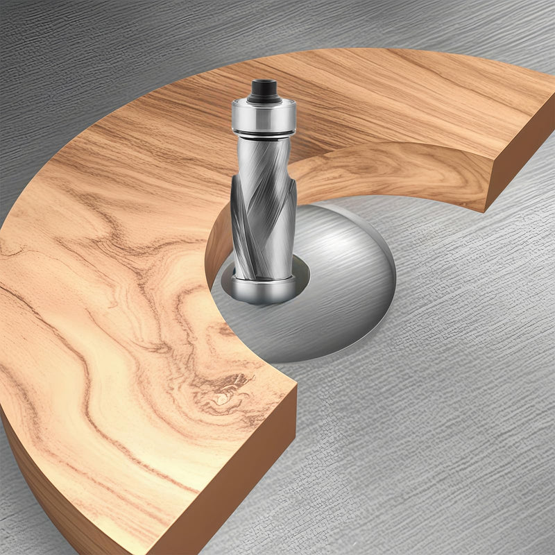 1/2 Inch Compression Flush Trim Router Bit, 1/4 Shank Top and Bottom Bearings Carbide Blade for Woodworking Trimming, Flush Cut Router Bit for Template and Pattern Work 1/2 inch router bit