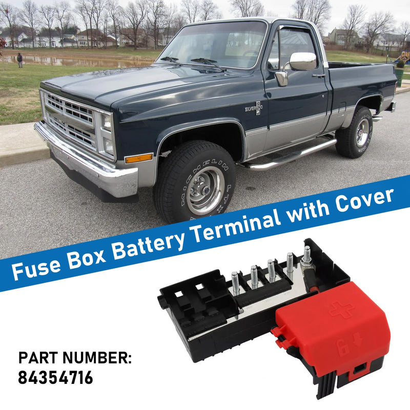 Fuse Box Battery Terminal with Cover Compatible with 2014-2016 Chevy Silverado, GMC Sierra, 2015-2020 Escalade, GMC Yukon, Chevy Suburban, Chevy Tahoe Fuse Box, OE Replace# 84354716 22985570 For Silverado/Sierra/Tahoe/Yukon/Escalade