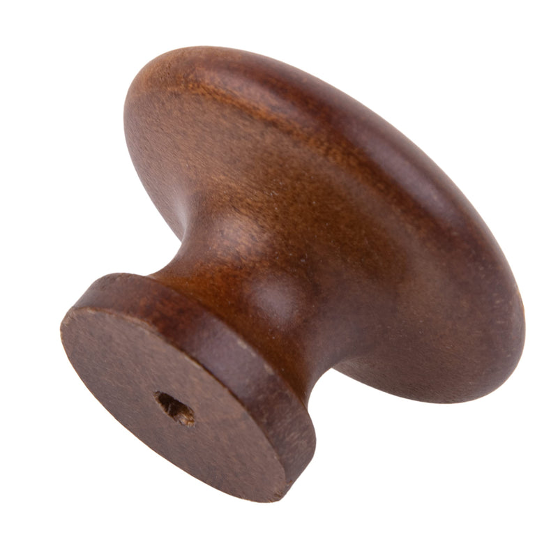 Walnut Wood Drawer Knob | Diameter: 1 1/4" | Wooden Handle for Antique Cabinet Door, Dresser Drawer, Desk | Furniture Reproduction Hardware | DK20-W (6) 6