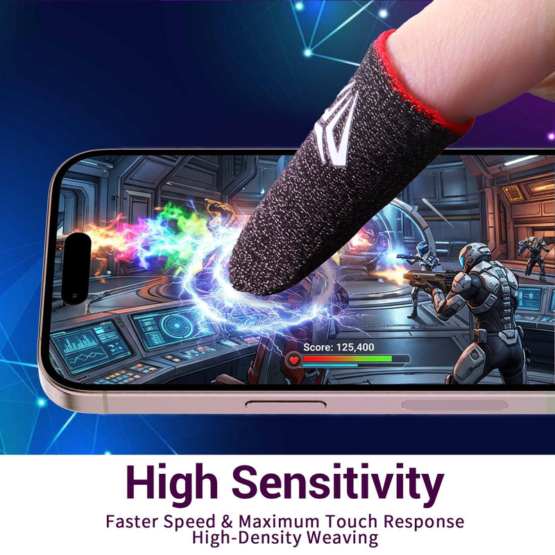 Sibba 4Pcs Mobile Gaming Finger Sleeves Ultra-Thin Carbon Fiber Thumb Sleeves for Mobile Games, Anti-Sweat & Anti-Slip Perfect Touchscreen Glide Gamer Profesionales, Universal with All Devices