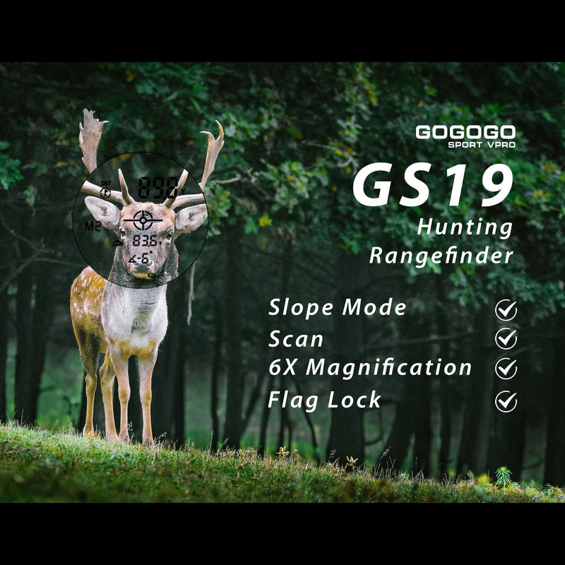 Gogogo Sport Vpro Green Hunting Rangefinder -1200 Yards Laser Range Finder for Hunting and Golf with Speed, Slope, Scan and Normal Measurements, Rechargeable 1200 Yard