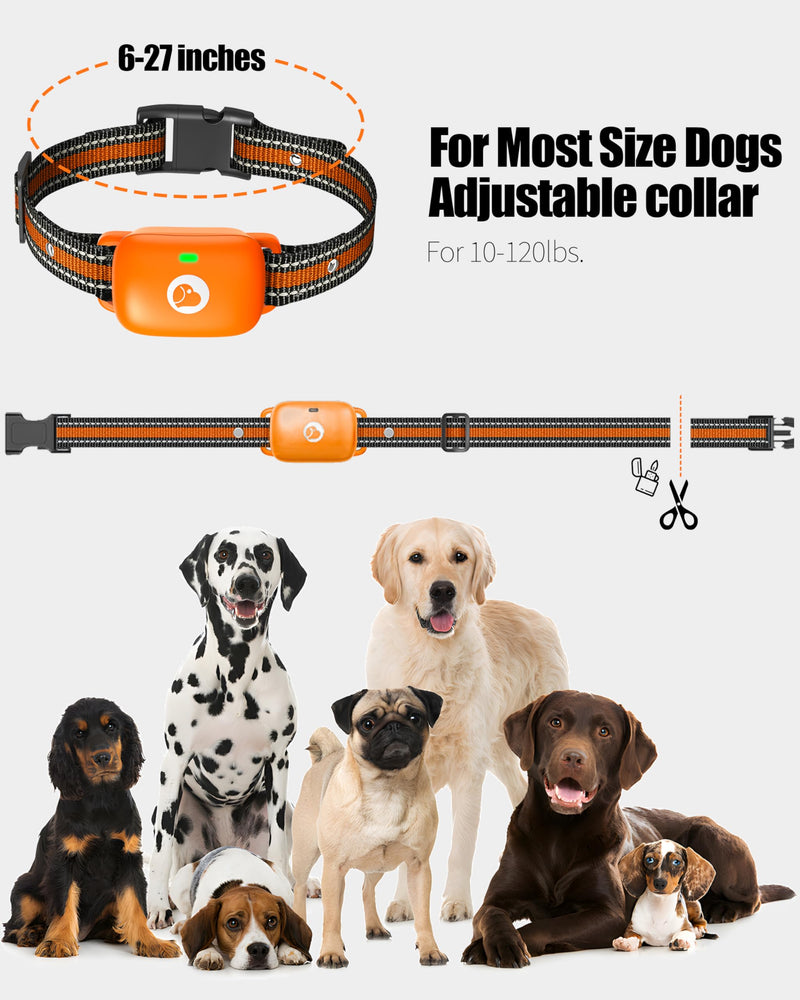 Shock Collar for Dogs Orange, 2600FT Dog Shock Collar for 10-120lbs | Beep Vibration Shock Dog Training Collar with Remote, Security Lock, Rechargeable IPX8 Waterproof, Fits 10-120lbs Dogs 1x Dog (Orange)
