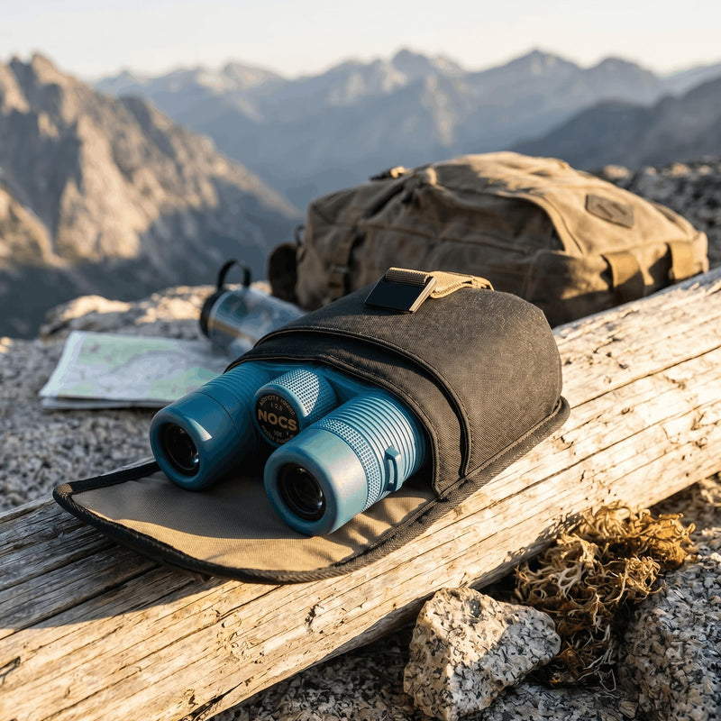 Nocs Provisions 42mm Binocular Pouch for Nocs 32mm Binoculars, Crossbody or Pack Mount Accessory - Harbor Blue