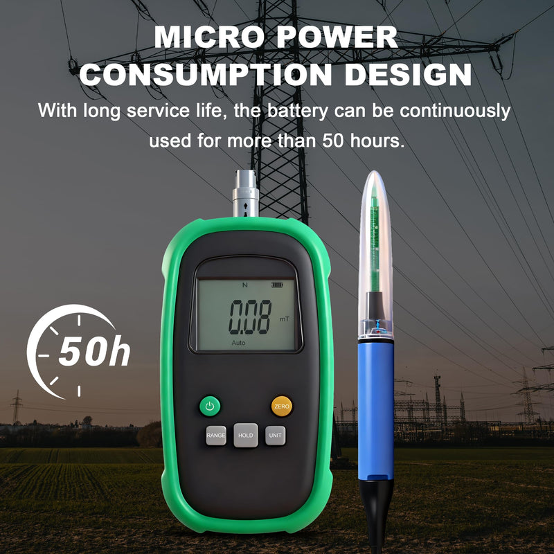 Digital Tesla Meter Gaussmeter with 0-200mT/0-2000mT Auto Switch Range Gauss Meter with Accuracy ±2% (0~1000mT)/±5% (1000~2400mT) Magnetic Field Tester for DC Magnetic Fields (Model TES12A) Upgraded Version-Accuracy: ±5%