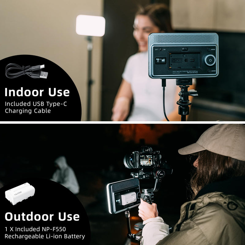 VILTROX 18W LED Video Light on Camera Light with App Control 2800K-6800K CRI95+ 198 LED Beads Cold Shoe Portable Photography Photo Lighting Panel Video Light with NP-F550 Rechargeable Battery
