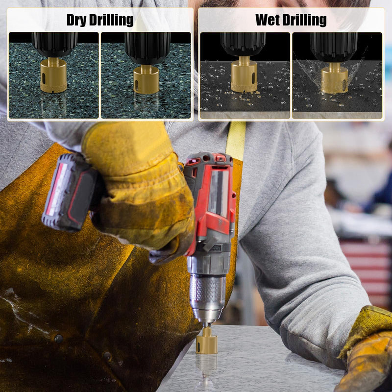 12-Piece Diamond Drill Bit Hole Saw Kit for Ceramic, Glass, and Tile Cutting - Perfect for Drilling Porcelain, Marble, Granite, and Gypsum - Includes Sizes from 0.24 Inch to 1.38 Inch (6mm to 35mm)