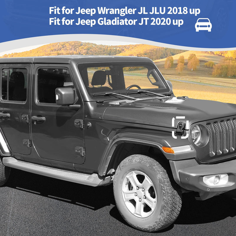 RT-TCZ for Jeep JL OEM Hood Latches Catch Kit for Jeep Wrangler JL JLU Gladiator JT 2018-2024 Original Factory Black 2pcs Black-Basic