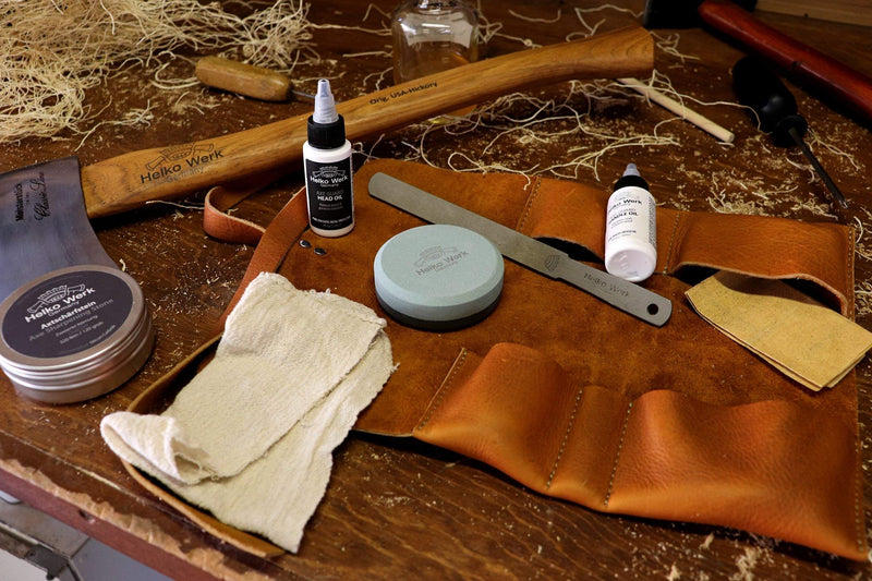 Helko Werk Dual Grit Axe Sharpening Stone - Axe Sharpener and Axe Puck, Machete Sharpener Hatchet Sharpener Dual 120 grit and 320 grit, Lightweight Field Sharpener for Axes (Sharpening Stone) #22100 Sharpening Stone #22100