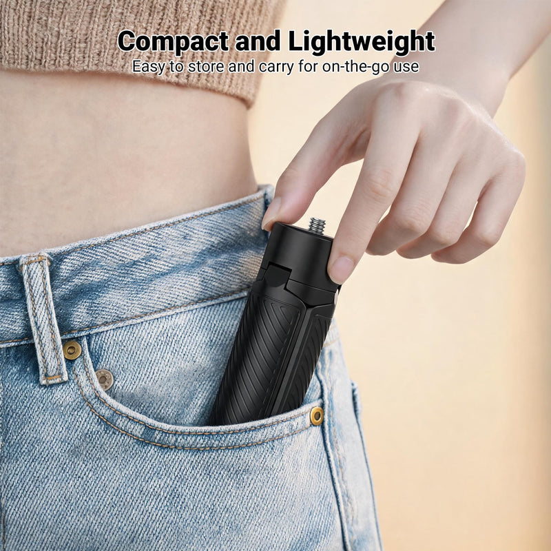 Mini Tripod&One-Touch Deploy Hand Grip for DJI Osmo Pocket 4/3. | Camera Tripod for Action 6/5 Pro/4/Nano,1/4"-20 Screw Mount for Insta360 for GoPro, DSLR Camera,Smartphone.