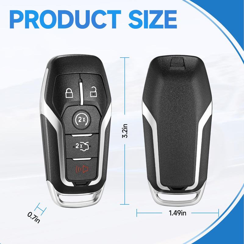 Smart Key Fob Replacement fits for Ford Explorer 2016-2017 Edge Mustang 2015-2017 Fusion 2013-2016 Lincoln MKZ 2013-2016 MKC 2014-2016 MKX 2016-2019 Car Keyless Entry Remote M3N-A2C31243300 902Mhz