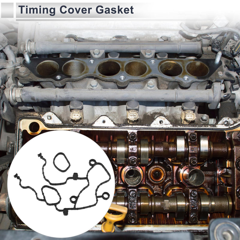 Timing Cover Gasket for Chrysler for Dodge 3.6L V6 Long-lasting Sealing Chain Case Cover Gasket Kit No.68228480AA/68078604AA Rubber 1 Set