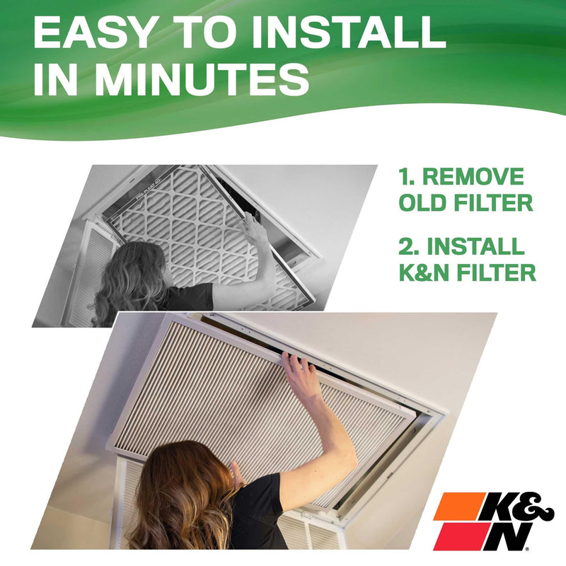 K&N 10x20x1 HVAC Furnace Air Filter, Lasts a Lifetime, Washable, Merv 11, the Last HVAC Filter You Will Ever Buy, Breathe Safely at Home or in the Office, HVC-11020 11" x 20" x 1"