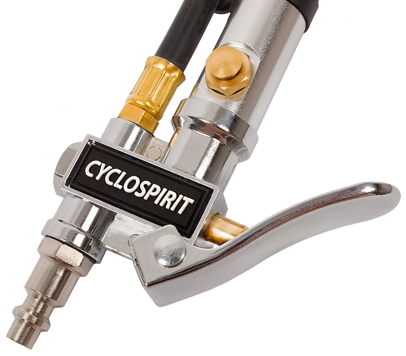 Universal Bicycle Tire Inflator Gauge with Auto-Select Valve Type - Presta and Schrader Air Compressor Tool Dial 2"