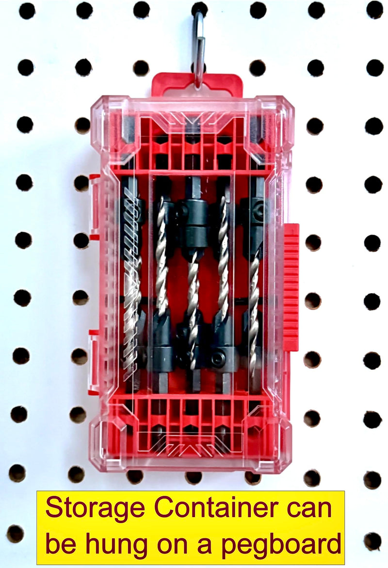 FTG USA 10 Pc #8 & #10 Countersink Drill Bit Set with Tapered Drill Bits | Includes 10 counter sink drill bit for wood, 5 pc #8 & 5 pc #10 sizes, 2 depth stop collar 3/8", 2 Allen key, storage case Same Sort 5 Pc