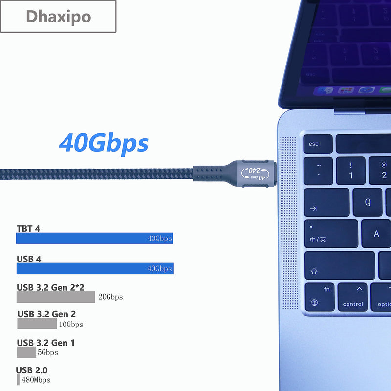 USB 4 for Thunderbolt 4/3 240W/100W Power Cable, 5K/4K/8K@60Hz for Thunderbolt 4 Cable,0.9m/3ft 40 Gbps Data Transfer Compatible with MacBook,Laptop,Docking Station,monitore. 1pack 3ft Black