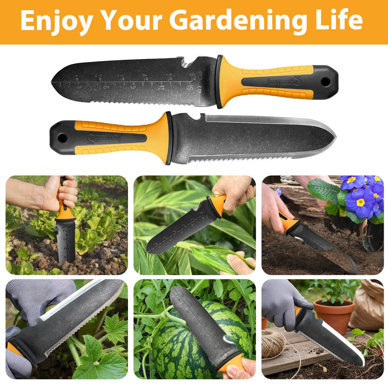 Hori Hori Garden Knife with Sheath, Heavy-Duty 7" Stainless Steel Blade, Multi-Purpose Gardening Tool for Digging & Weeding, Ergonomic Handle, Father day gifts