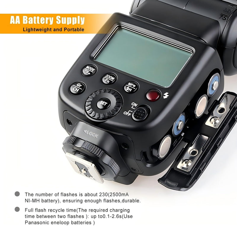 Godox TT600 Speedlite Flash with Built-in 2.4G Wireless System | Manual Flash with Standard Hotshoe, Compatible with Canon Nikon Pentax Olympus Cameras for Versatile Wireless Lighting
