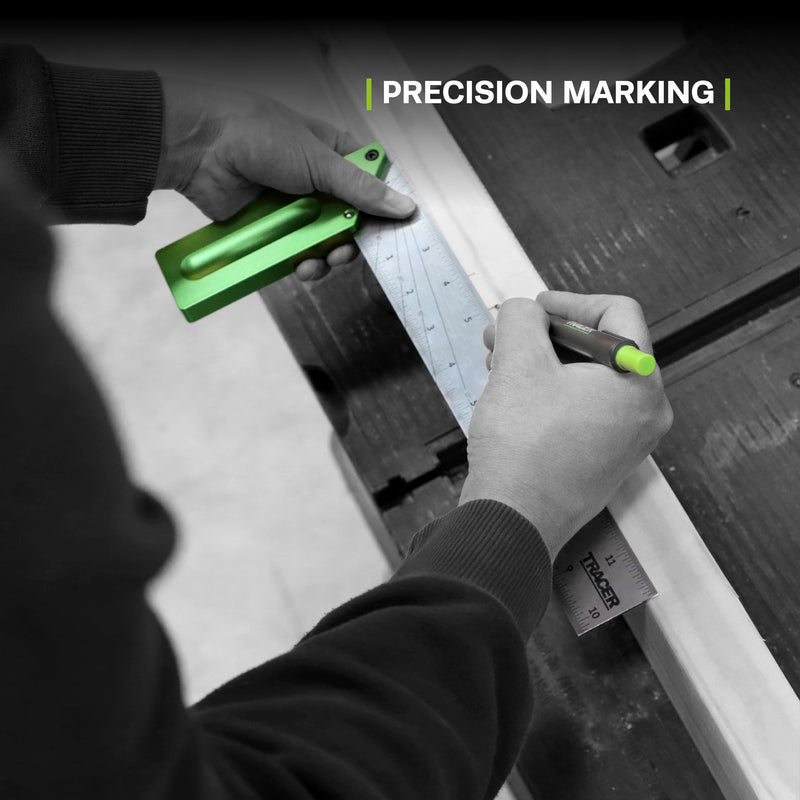 TRACER Carpenter Square 12 Inch Metal Framing Square Tool | Precision Woodworking Square Ruler Made with Stainless Steel | Right Angle Layout L Square for Construction