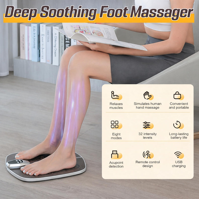 Foot Massager Mat, Portable Muscle Stimulation Foot Pad for Soothing Comfort, Daily Relaxation & Effective Pain Relief (deep Brown) Deep Brown