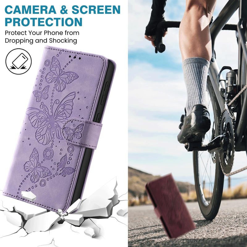Case Wallet for Samsung Galaxy S26 5G 6.3", Purple | RFID Blocking, 3 Card Holder Stand, Shockproof TPU Shell, PU Leather Magnetic Closure for Samsung Galaxy S26 - 6.3"