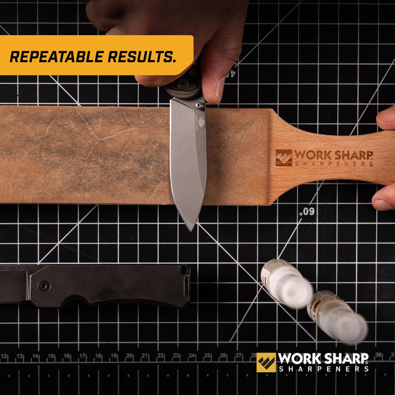 Work Sharp Leather Strop And Diamond Emulsion Kit - Precision Edge Refinement System - Knife Sharpening, Polishing, Honing Tools And Blades